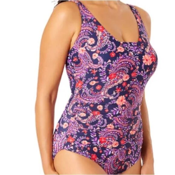 Lands' End Ladies' Swimsuit, Multi colored,Navy, Size Small, NWT - Picture 2 of 9